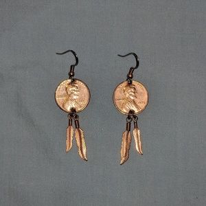 UNIQUE 1979 US Mint Penny Dangle Earrings